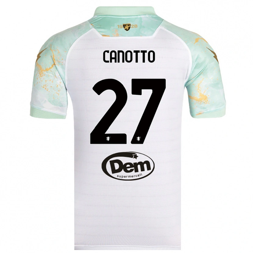 Danxen Men Luigi Canotto #27 White Black Away Jersey 2025/26 T-Shirt