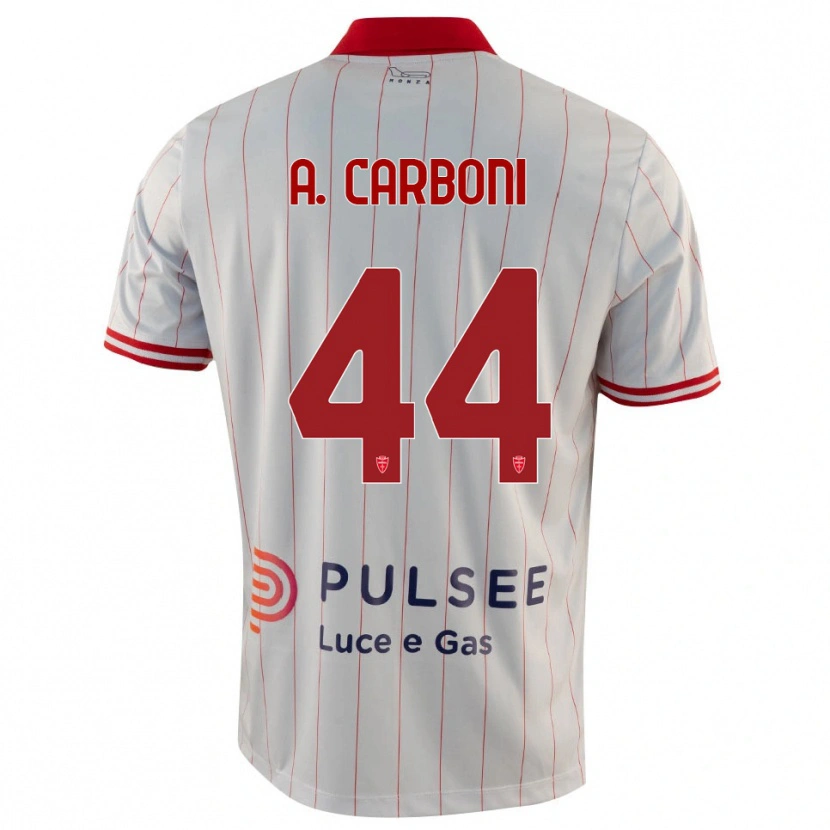 Danxen Men Andrea Carboni #44 White Red Blue Away Jersey 2025/26 T-Shirt