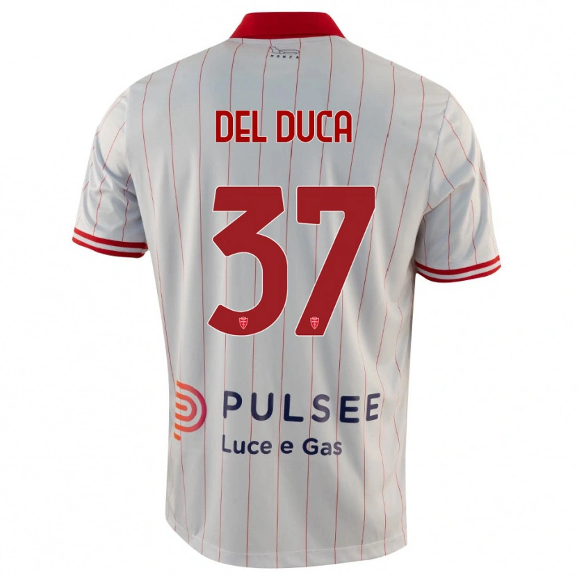 Danxen Men Jacopo Del Duca #37 White Red Blue Away Jersey 2025/26 T-Shirt