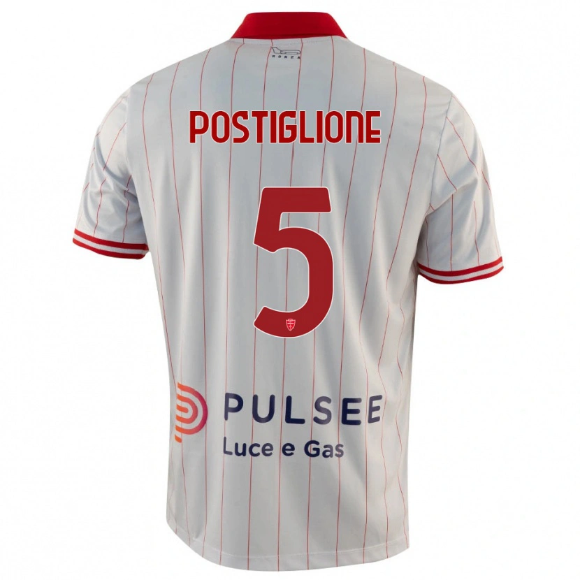 Danxen Men Nicolò Postiglione #5 White Red Blue Away Jersey 2025/26 T-Shirt