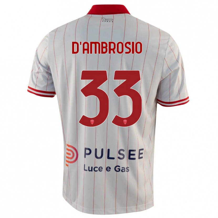 Danxen Men Danilo D'ambrosio #33 White Red Blue Away Jersey 2025/26 T-Shirt