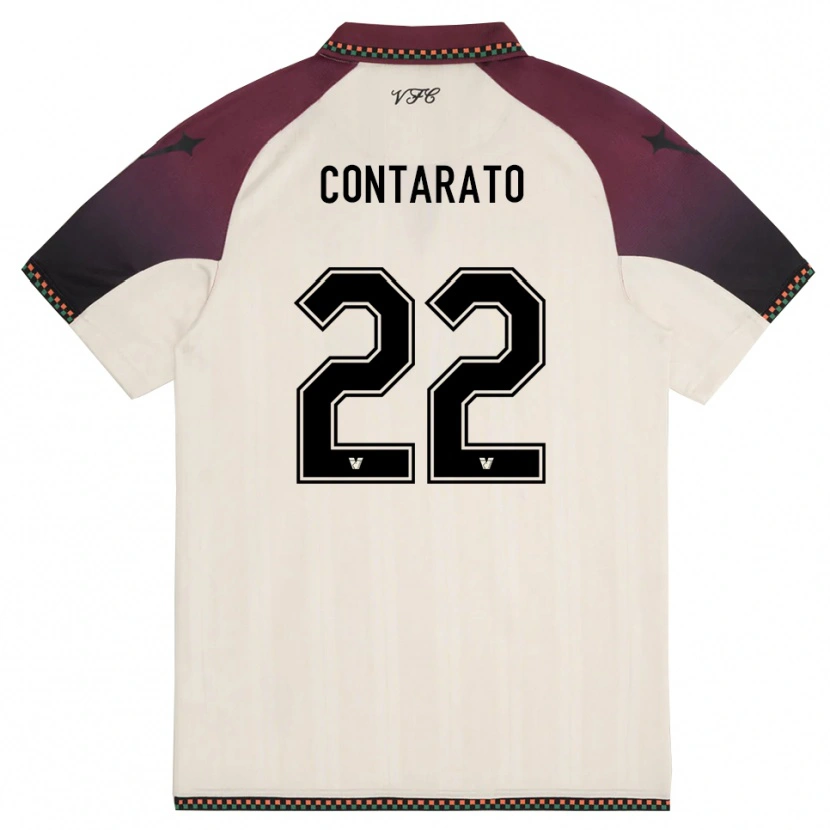 Danxen Men Ettore Contarato #22 Cream Burgundy Away Jersey 2025/26 T-Shirt