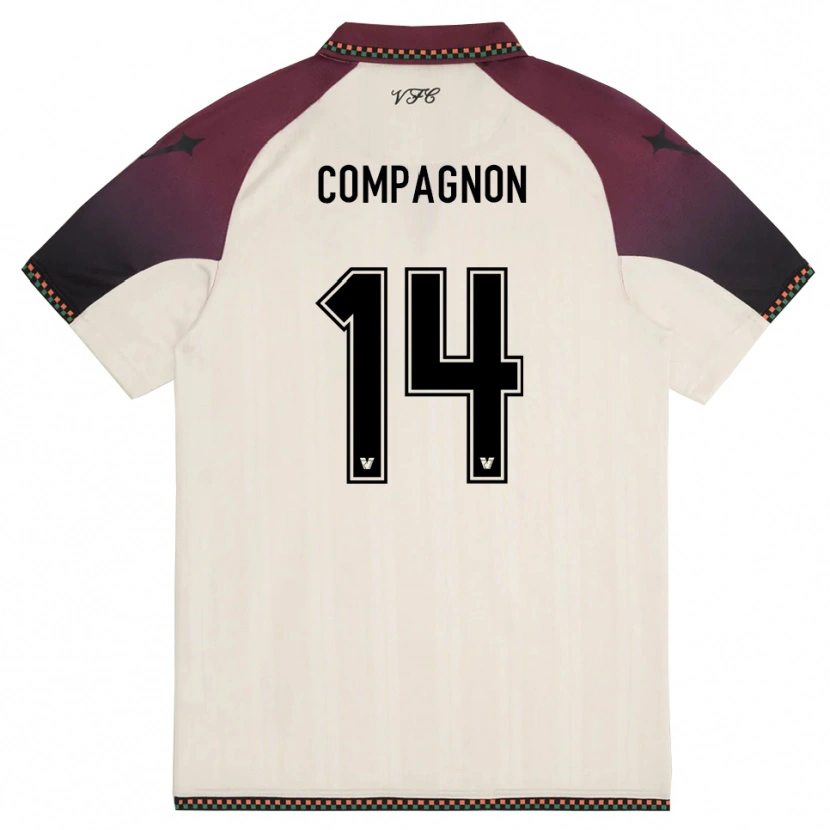 Danxen Men Mattia Compagnon #14 Cream Burgundy Away Jersey 2025/26 T-Shirt