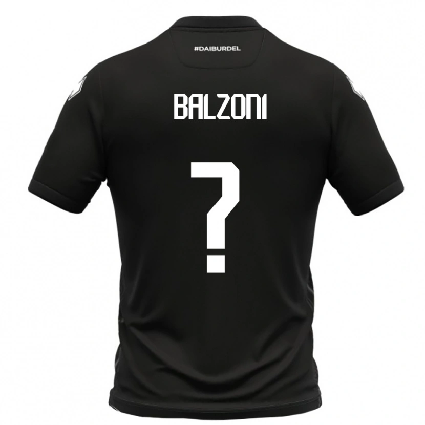 Danxen Men Mattia Balzoni #0 Black White Away Jersey 2025/26 T-Shirt