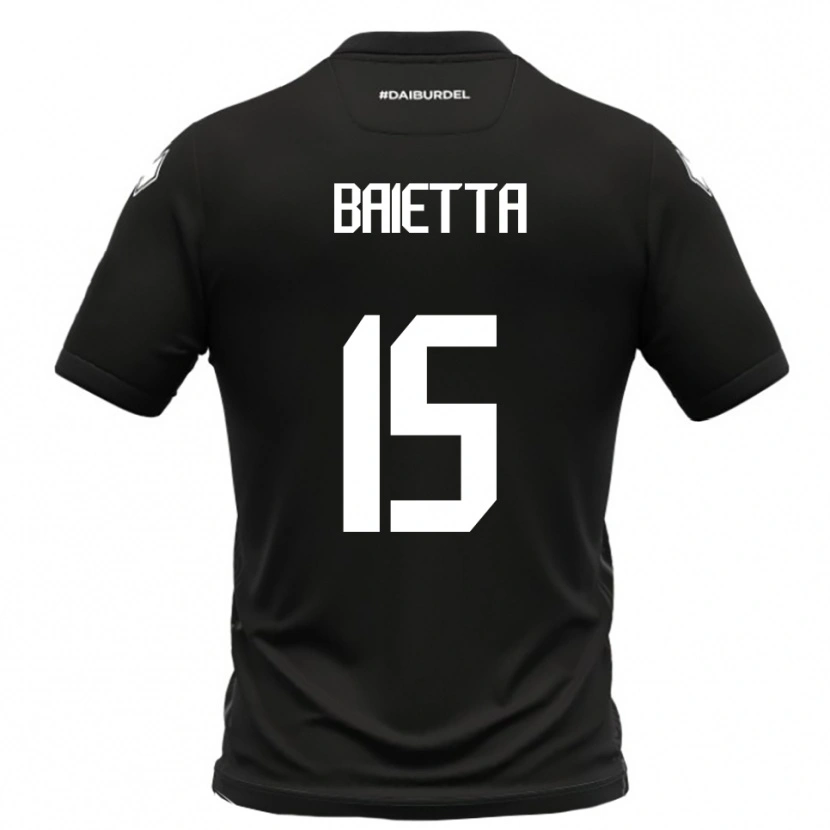 Danxen Men Pietro Baietta #15 Black White Away Jersey 2025/26 T-Shirt