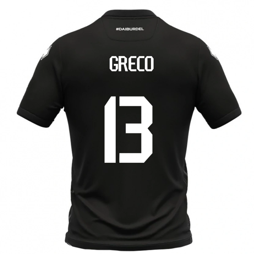 Danxen Men Nicolò Greco #13 Black White Away Jersey 2025/26 T-Shirt