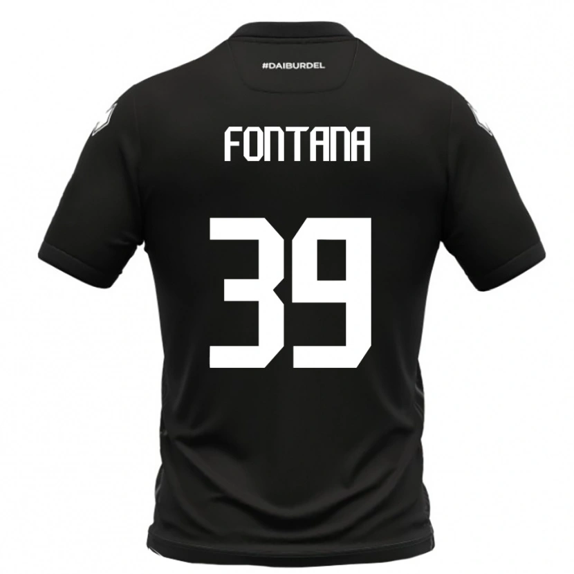 Danxen Men Niccolò Fontana #39 Black White Away Jersey 2025/26 T-Shirt