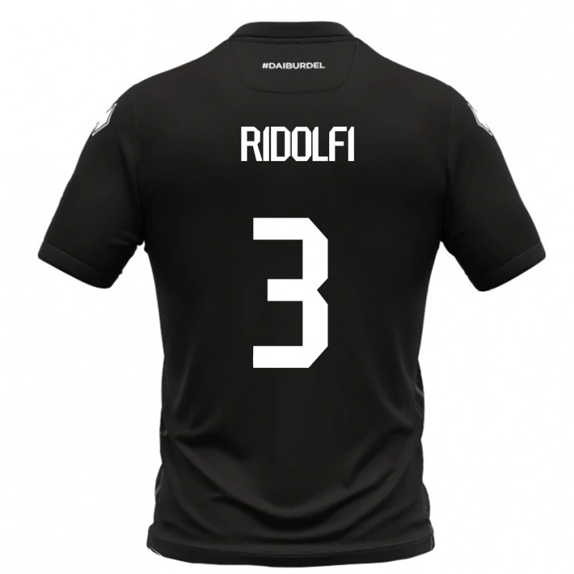 Danxen Men Mattia Ridolfi #3 Black White Away Jersey 2025/26 T-Shirt