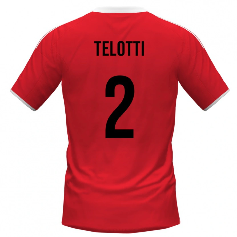 Danxen Men Giacomo Telotti #2 Red White Away Jersey 2025/26 T-Shirt