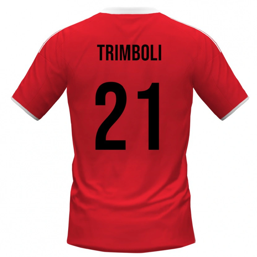 Danxen Men Simone Trimboli #21 Red White Away Jersey 2025/26 T-Shirt