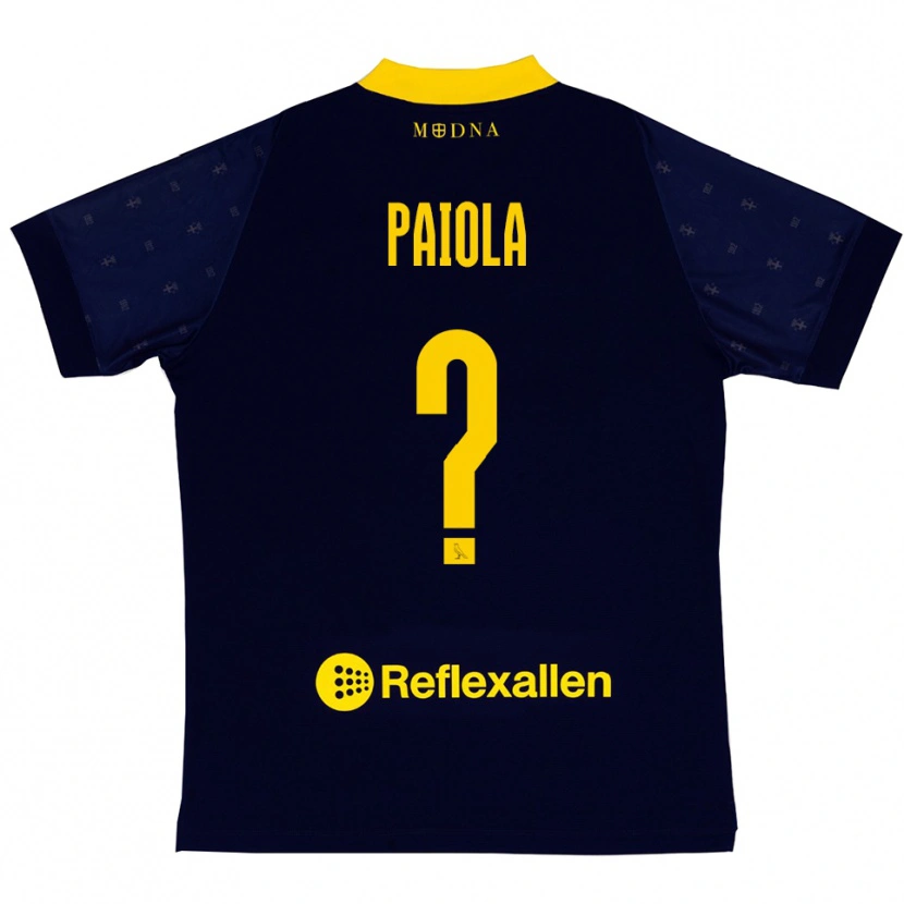 Danxen Men Andrea Paiola #0 Navy Yellow Away Jersey 2025/26 T-Shirt