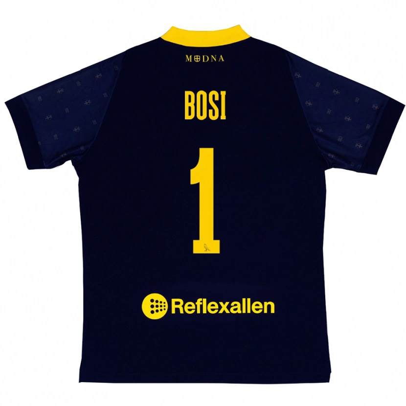 Danxen Men Matteo Bosi #1 Navy Yellow Away Jersey 2025/26 T-Shirt