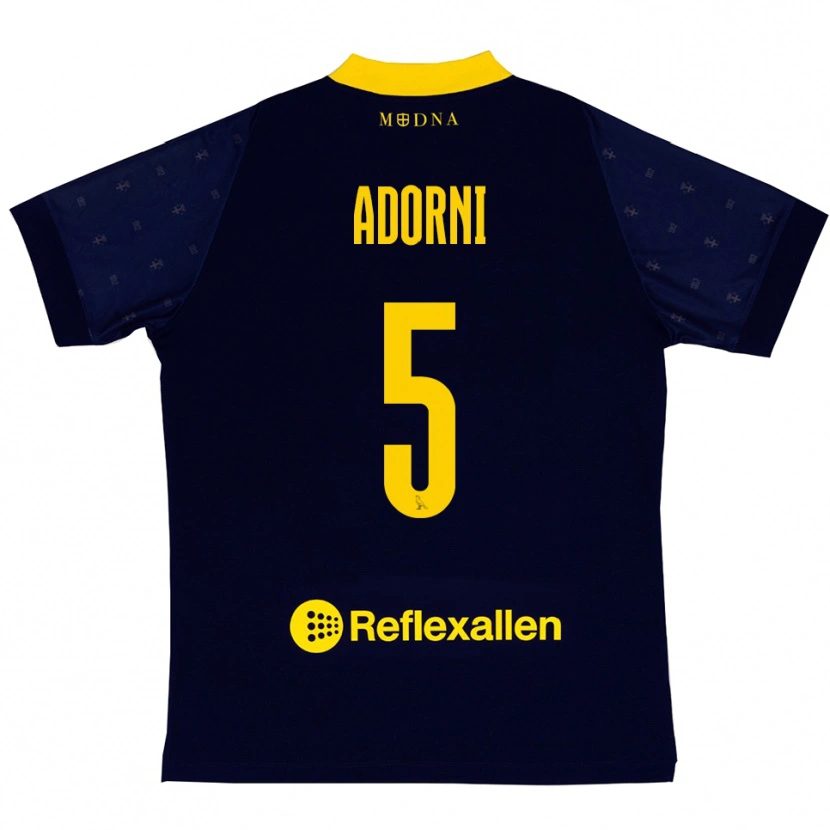 Danxen Men Davide Adorni #5 Navy Yellow Away Jersey 2025/26 T-Shirt