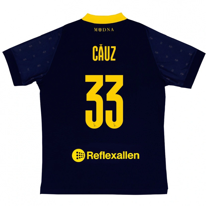 Danxen Men Cristian Căuz #33 Navy Yellow Away Jersey 2025/26 T-Shirt
