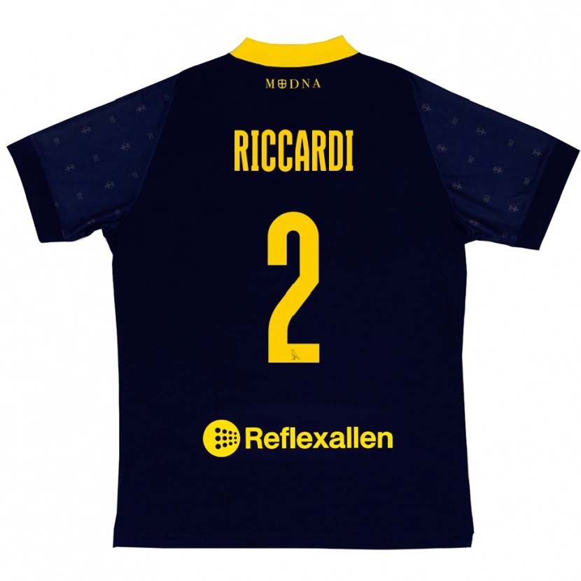 Danxen Men Marcello Riccardi #2 Navy Yellow Away Jersey 2025/26 T-Shirt