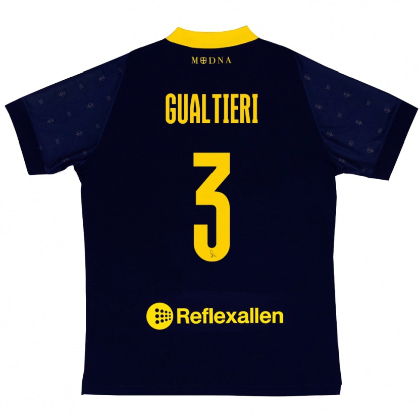 Danxen Men Stefano Gualtieri #3 Navy Yellow Away Jersey 2025/26 T-Shirt
