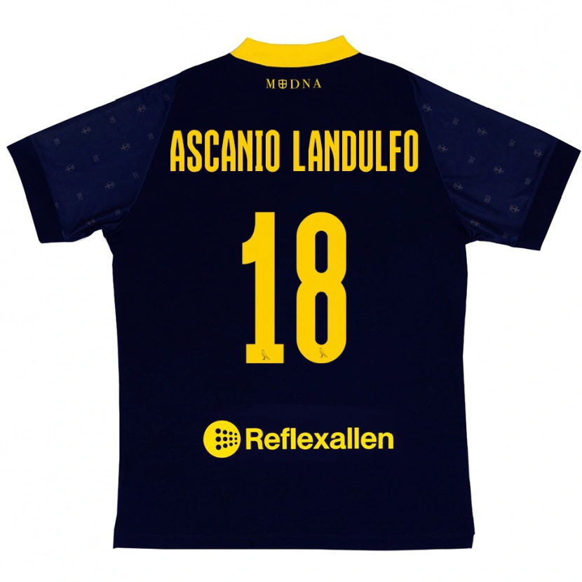 Danxen Men Gabriele Ascanio Landulfo #18 Navy Yellow Away Jersey 2025/26 T-Shirt