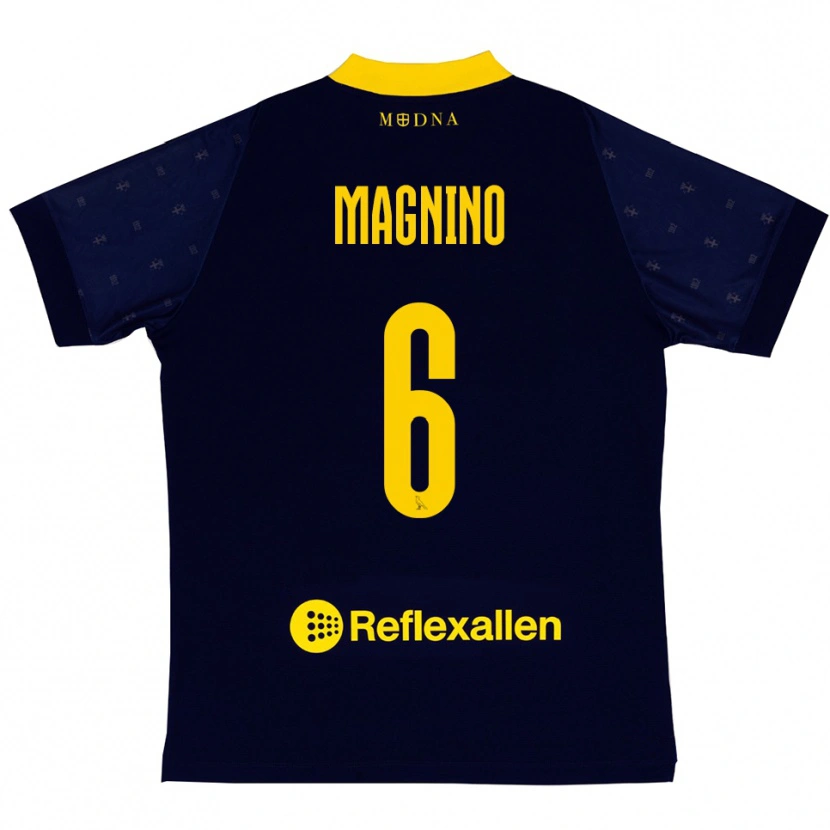 Danxen Men Luca Magnino #6 Navy Yellow Away Jersey 2025/26 T-Shirt