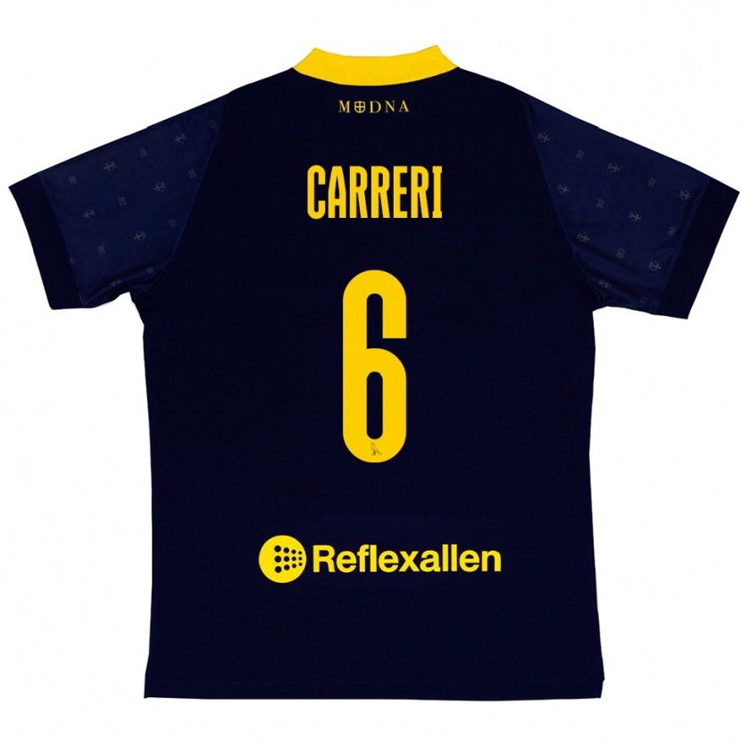 Danxen Men Carlo Carreri #6 Navy Yellow Away Jersey 2025/26 T-Shirt