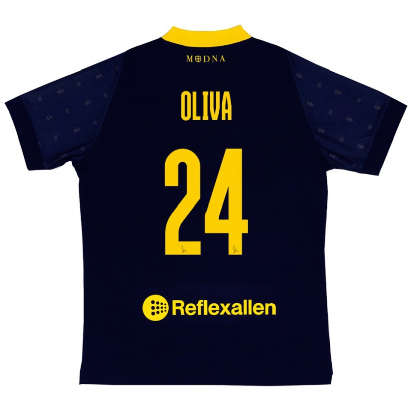 Danxen Men Marco Oliva #24 Navy Yellow Away Jersey 2025/26 T-Shirt