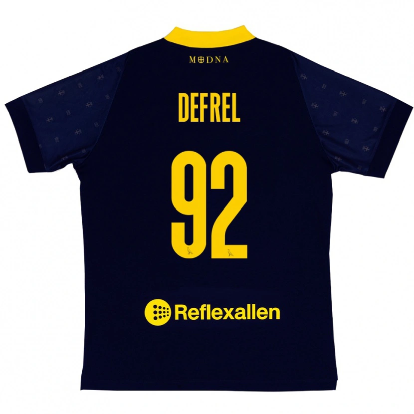 Danxen Men Grégoire Defrel #92 Navy Yellow Away Jersey 2025/26 T-Shirt