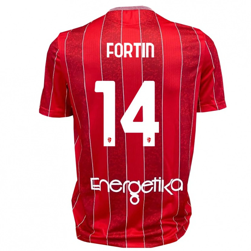 Danxen Men Mattia Fortin #14 Red White Away Jersey 2025/26 T-Shirt