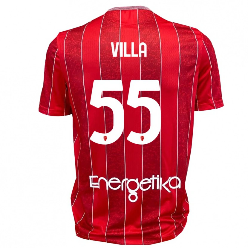 Danxen Men Lorenzo Villa #55 Red White Away Jersey 2025/26 T-Shirt