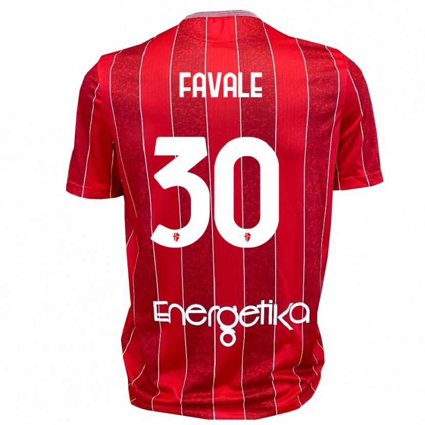 Danxen Men Giulio Favale #30 Red White Away Jersey 2025/26 T-Shirt