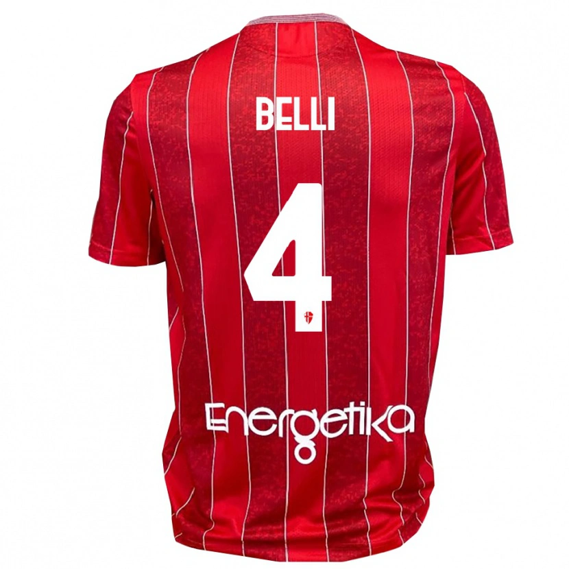 Danxen Men Francesco Belli #4 Red White Away Jersey 2025/26 T-Shirt
