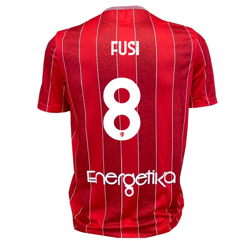 Danxen Men Pietro Fusi #8 Red White Away Jersey 2025/26 T-Shirt
