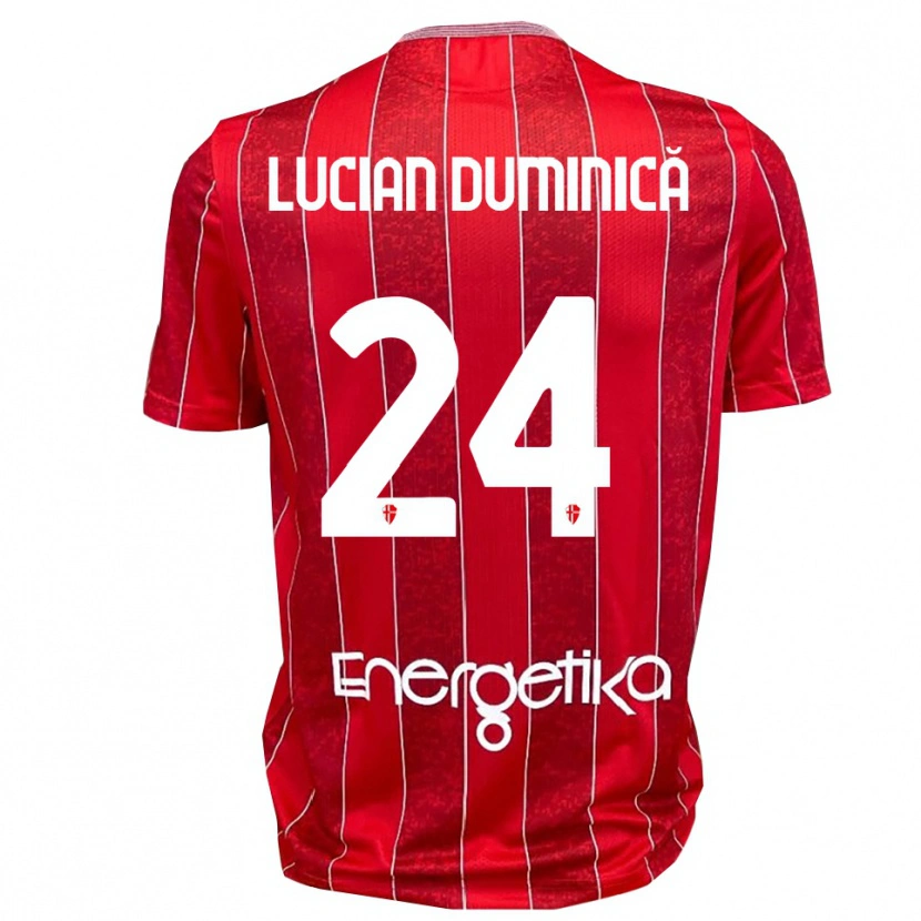 Danxen Men Nicolae Lucian Duminică #24 Red White Away Jersey 2025/26 T-Shirt