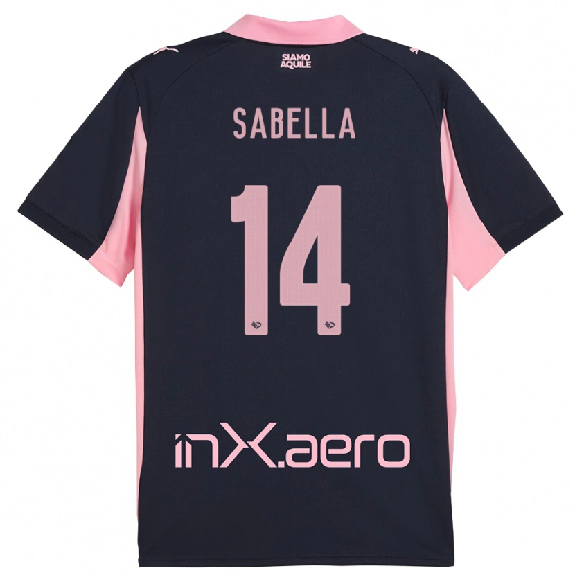 Danxen Men Alberto Sabella #14 Navy Pink Away Jersey 2025/26 T-Shirt