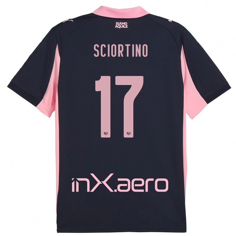 Danxen Men Riccardo Sciortino #17 Navy Pink Away Jersey 2025/26 T-Shirt
