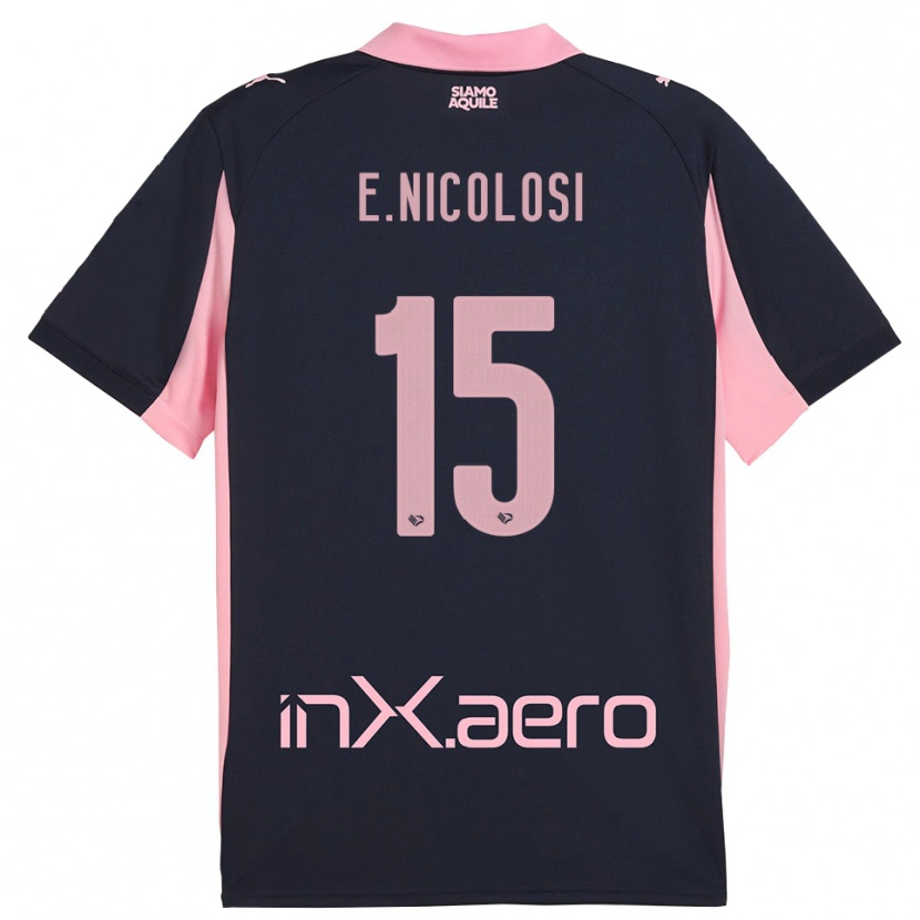 Danxen Men Ettore Nicolosi #15 Navy Pink Away Jersey 2025/26 T-Shirt