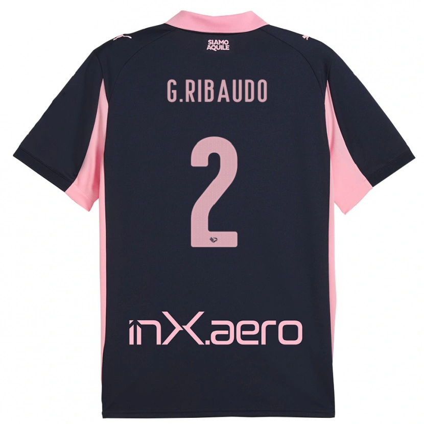 Danxen Men Giorgio Ribaudo #2 Navy Pink Away Jersey 2025/26 T-Shirt