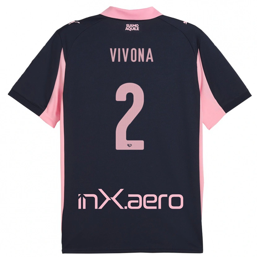 Danxen Men Samuele Vivona #2 Navy Pink Away Jersey 2025/26 T-Shirt