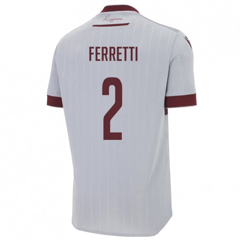 Danxen Men Nicolò Ferretti #2 Burgundy White Away Jersey 2025/26 T-Shirt