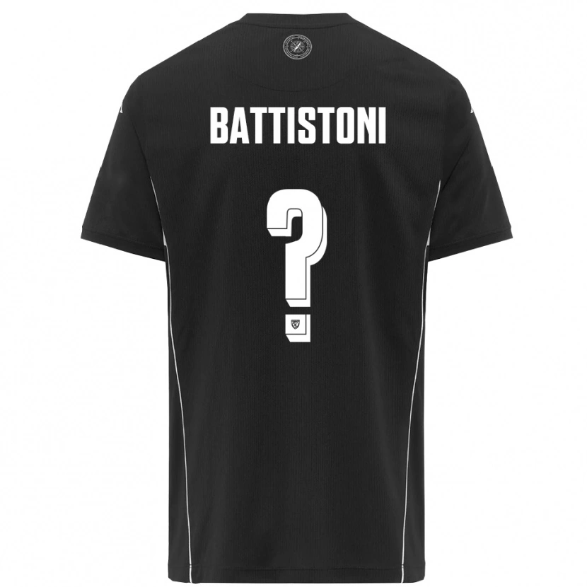 Danxen Men Gabriele Battistoni #0 Black White Away Jersey 2025/26 T-Shirt