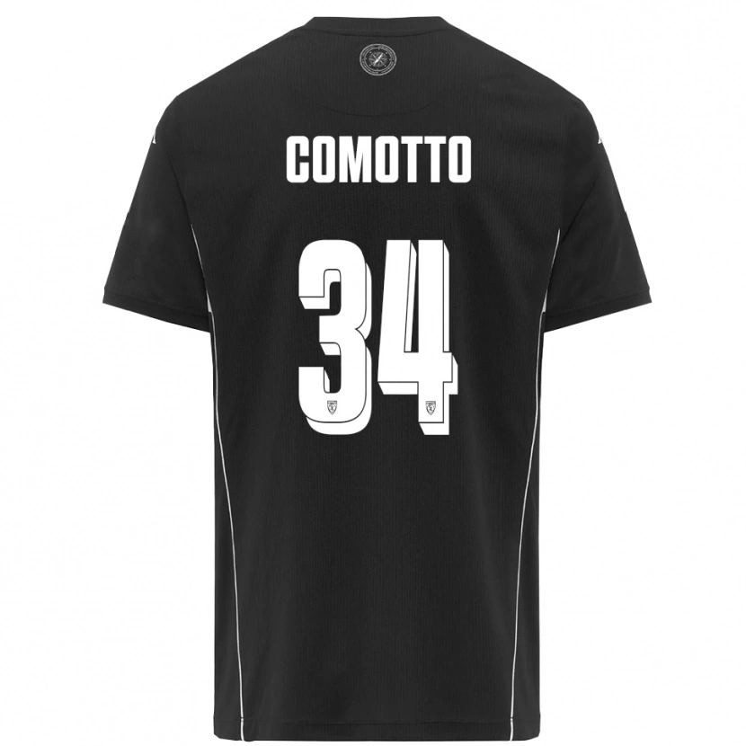 Danxen Men Christian Comotto #34 Black White Away Jersey 2025/26 T-Shirt