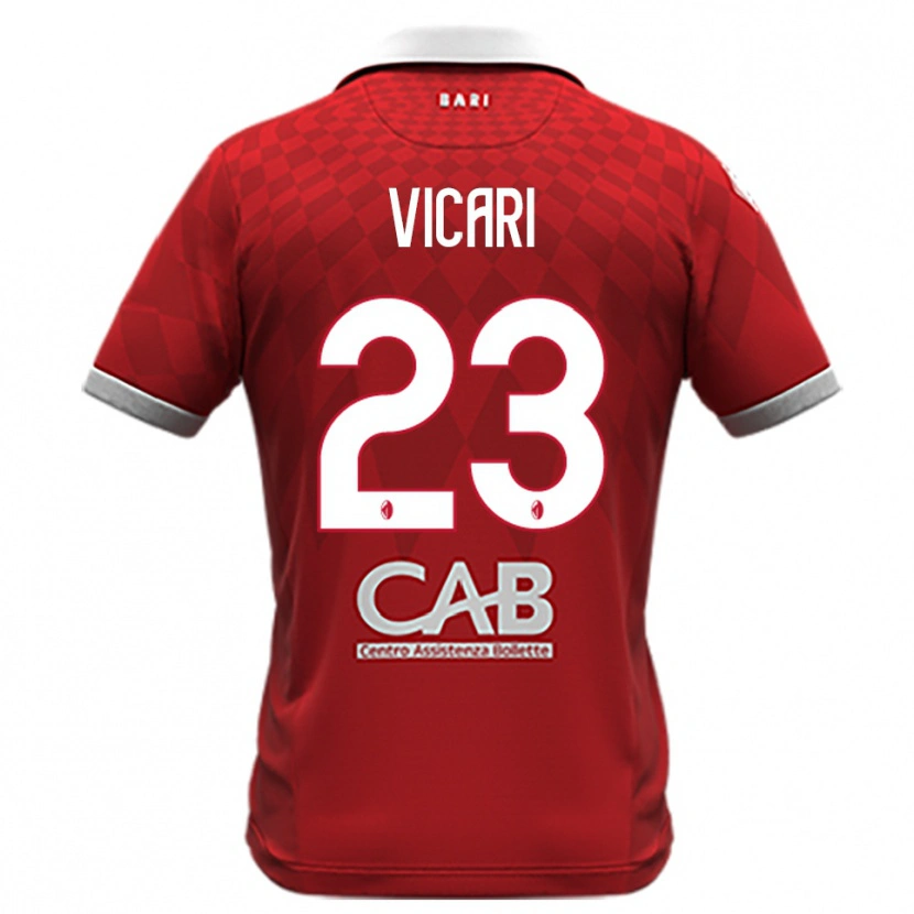 Danxen Men Francesco Vicari #23 Red White Away Jersey 2025/26 T-Shirt