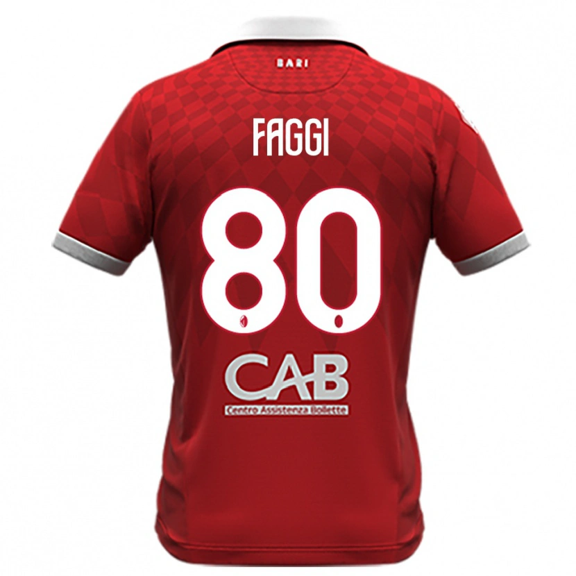 Danxen Men Filippo Faggi #80 Red White Away Jersey 2025/26 T-Shirt