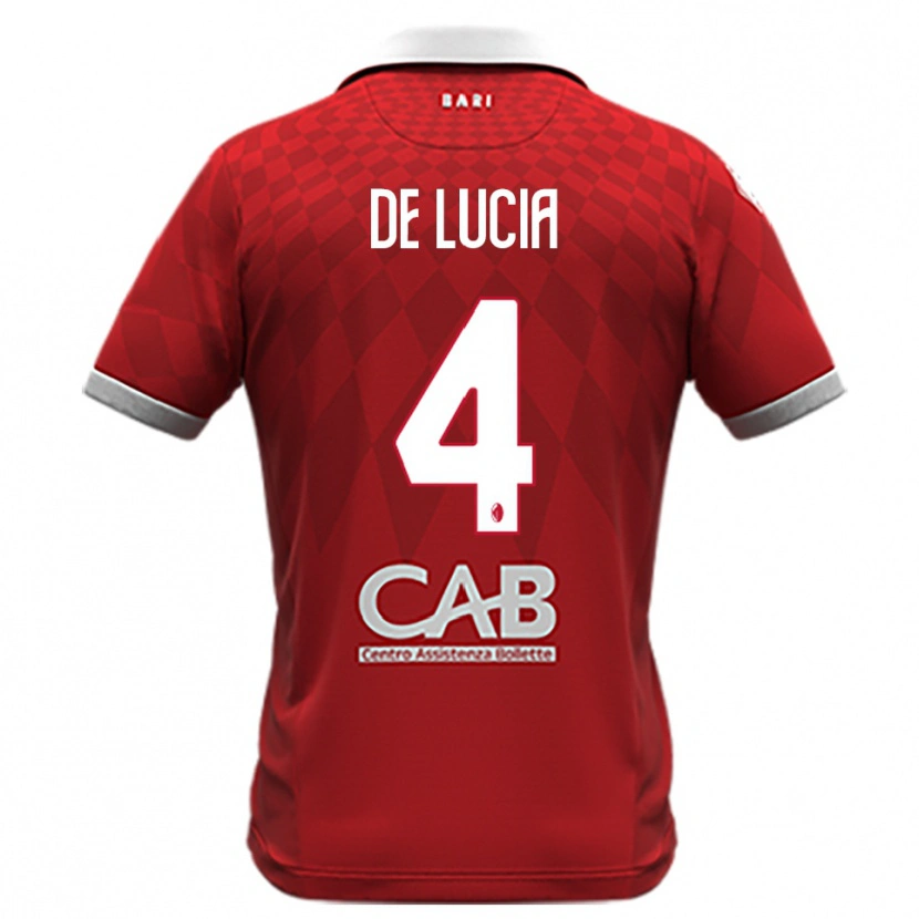 Danxen Men Mattia De Lucia #4 Red White Away Jersey 2025/26 T-Shirt