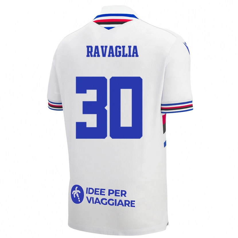 Danxen Men Nicola Ravaglia #30 White Blue Red Away Jersey 2025/26 T-Shirt