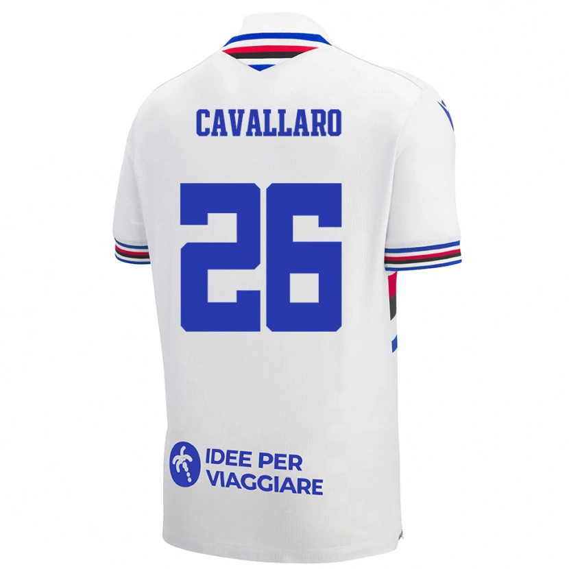 Danxen Men Michele Cavallaro #26 White Blue Red Away Jersey 2025/26 T-Shirt