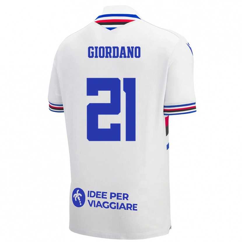 Danxen Men Simone Giordano #21 White Blue Red Away Jersey 2025/26 T-Shirt