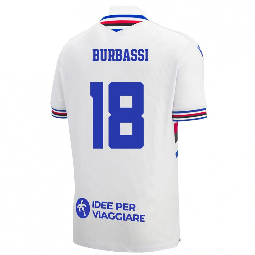 Danxen Men Giada Burbassi #18 White Blue Red Away Jersey 2025/26 T-Shirt
