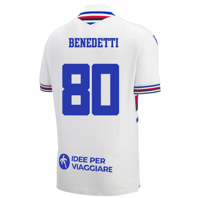 Danxen Men Leonardo Benedetti #80 White Blue Red Away Jersey 2025/26 T-Shirt