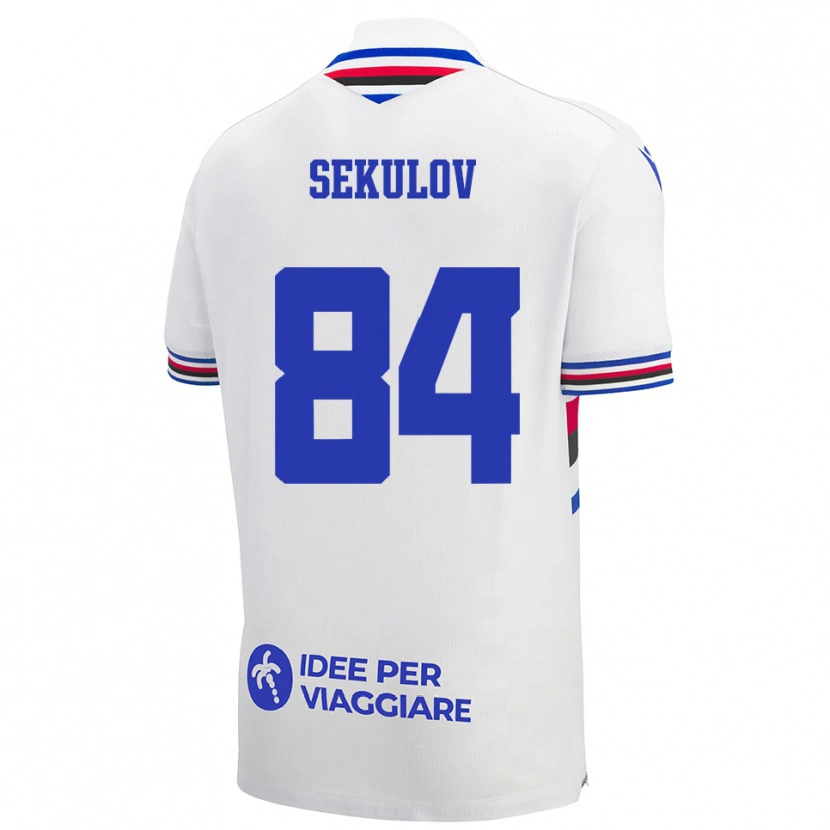 Danxen Men Nikola Sekulov #84 White Blue Red Away Jersey 2025/26 T-Shirt