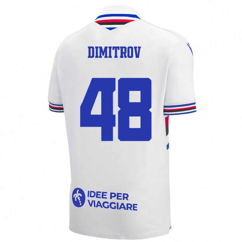 Danxen Men Martin Dimitrov #48 White Blue Red Away Jersey 2025/26 T-Shirt