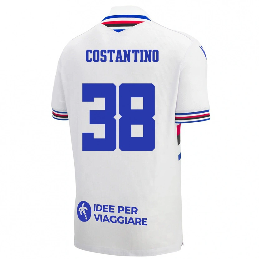Danxen Men Lorenzo Costantino #38 White Blue Red Away Jersey 2025/26 T-Shirt